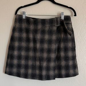Madewell Checkered Black and Gray Mini Skirt